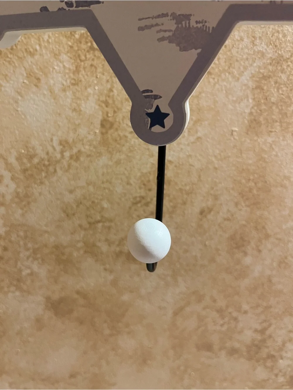 Western Star-Shaped Wall Hook in Gray and White